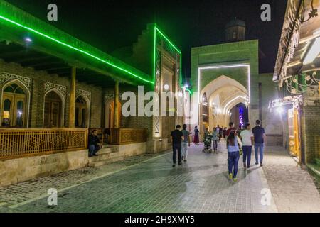 BUKHARA, UZBEKISTAN - APRIL 30, 2018: Khakikat street in Bukhara Uzbekistan Stock Photo