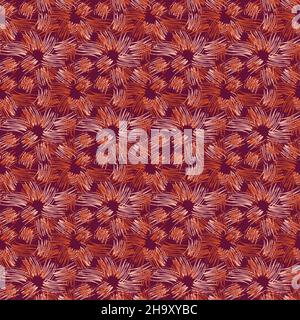 abstract seamless pattern in terracotta color Stock Vector