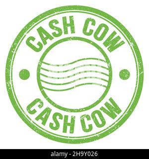 CASH COW word written on green round postal stamp sign Stock Photo