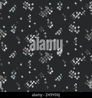 Abstract snake skin monochrome distressed seamless dark pattern texture Stock Vector