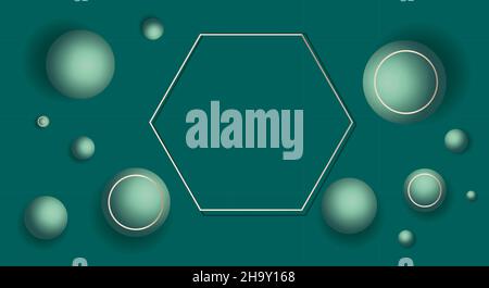 background for advertising. turquoise. The color of the sea wave. Hexagons. Fashion trend background. Stock Vector