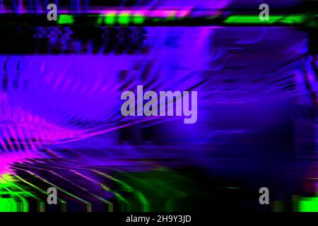 Motion Glitch interlaced Multicolored Distorted textured futuristic background Stock Photo