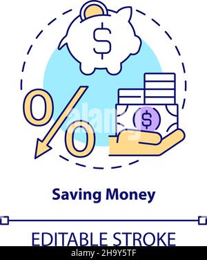 Saving money concept icon Stock Vector