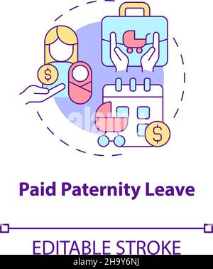 Paid paternity leave concept icon Stock Vector