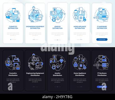 Products for wholesale tips onboarding mobile app page screen Stock Vector