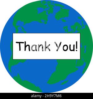 International Thank You Day on the globe. Stock Vector