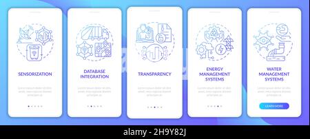 City infrastructure digital management onboarding mobile app page screen Stock Vector