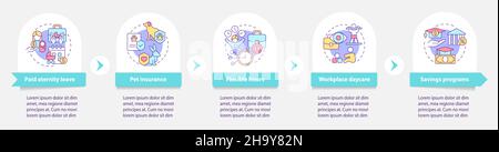 Perks for staff with kids infographic template Stock Vector