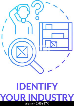Identify your industry blue gradient concept icon Stock Vector
