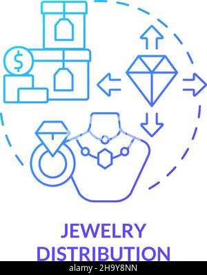 Jewelry distribution blue gradient concept icon Stock Vector