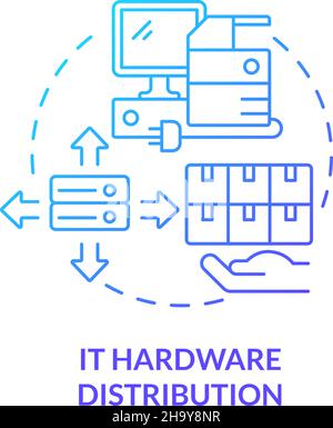 IT hardware distribution blue gradient concept icon Stock Vector