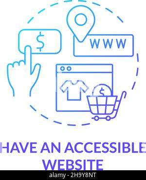 Have accessible website blue gradient concept icon Stock Vector