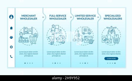 Types of wholesale business onboarding vector template Stock Vector
