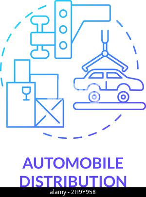 Automobile distribution blue gradient concept icon Stock Vector