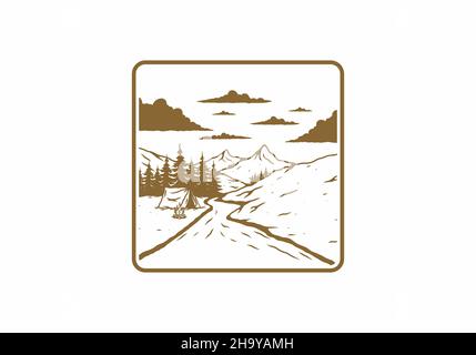 Camping by the river flat illustration design Stock Vector Image & Art ...