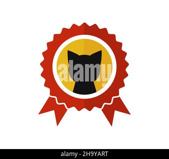 The best cat badge award. Vector illustration. Stock Vector