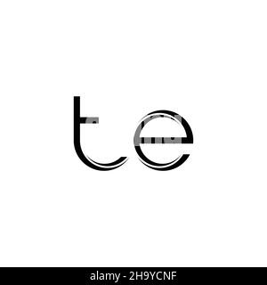 TE Logo monogram with slice rounded modern design template isolated on white background Stock Vector