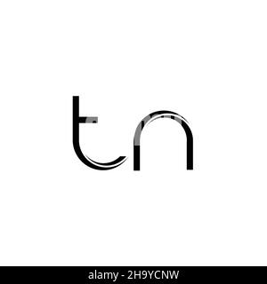 TN Logo monogram with slice rounded modern design template isolated on white background Stock Vector