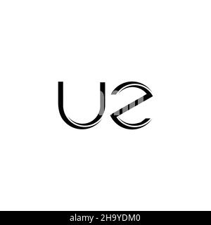 UZ Logo monogram with slice rounded modern design template isolated on white background Stock Vector