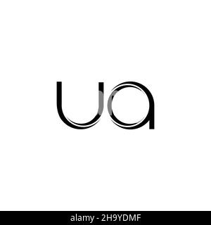 UA Logo monogram with slice rounded modern design template isolated on white background Stock Vector