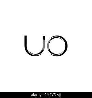 UO Logo monogram with slice rounded modern design template isolated on white background Stock Vector