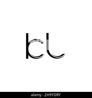 KL Logo monogram with slice rounded modern design template isolated on white background Stock Vector