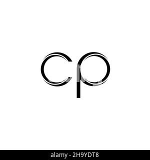 CP Logo monogram with slice rounded modern design template isolated on white background Stock Vector