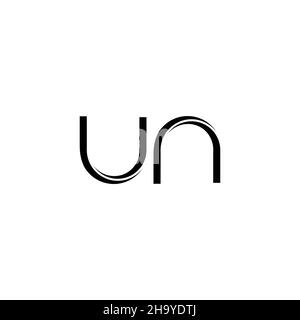 UN Logo monogram with slice rounded modern design template isolated on white background Stock Vector