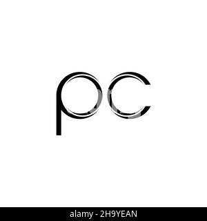 PC Logo monogram with slice rounded modern design template isolated on white background Stock Vector
