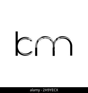 KM Logo monogram with slice rounded modern design template isolated on white background Stock Vector