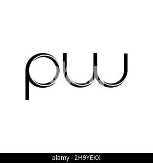 WP Logo monogram with slice rounded modern design template isolated on ...