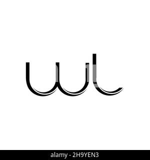 WL Logo monogram with slice rounded modern design template isolated on white background Stock Vector