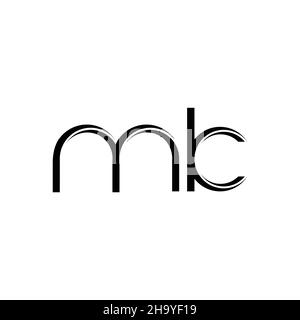 MK Logo monogram with slice rounded modern design template isolated on white background Stock Vector