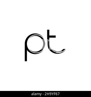 PT Logo monogram with slice rounded modern design template isolated on ...