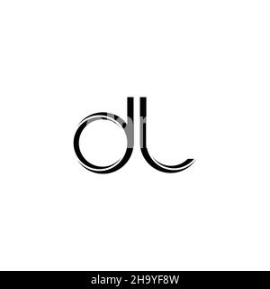 abstract letter ld slice design simple flat geometric line logo vector ...