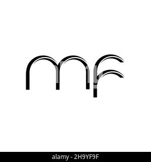 MF Logo monogram with slice rounded modern design template isolated on white background Stock Vector