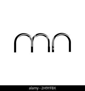NM Logo monogram with slice rounded modern design template isolated on ...