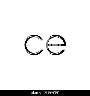 CE Logo monogram with slice rounded modern design template isolated on white background Stock Vector