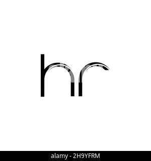 HR Logo monogram with slice rounded modern design template isolated on white background Stock Vector