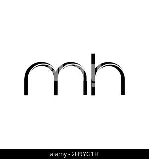 MH Logo monogram with slice rounded modern design template isolated on white background Stock Vector