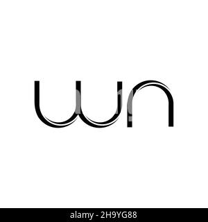 NW Logo monogram with slice rounded modern design template isolated on ...