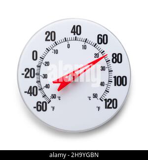 Temperature Gauge / Thermometer on the White Wall - Analog Temperature Gauge  Stock Photo - Image of heat, monitoring: 169345594
