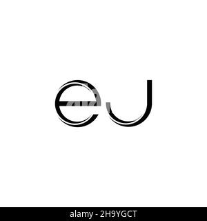 EJ Logo monogram with slice rounded modern design template isolated on white background Stock Vector