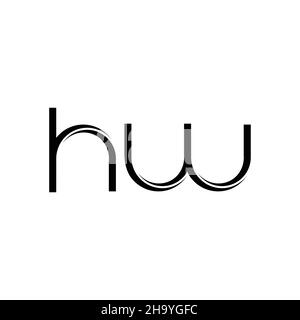 WH Logo monogram with slice rounded modern design template isolated on ...