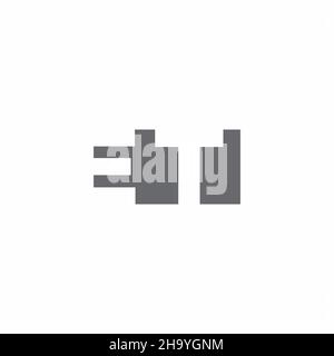 ET Logo monogram with negative space style design template isolated on white background Stock Vector