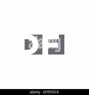 DF Logo monogram with negative space style design template isolated on white background Stock Vector