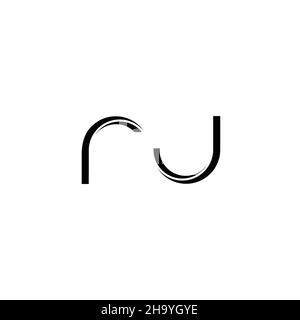 RJ Logo monogram with slice rounded modern design template isolated on white background Stock Vector