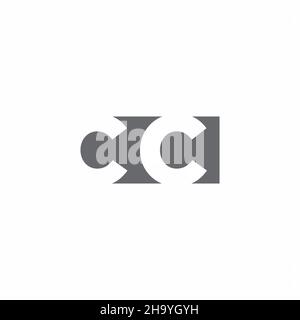CC Logo monogram with negative space style design template isolated on white background Stock Vector