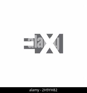 EX Logo monogram with negative space style design template isolated on white background Stock Vector