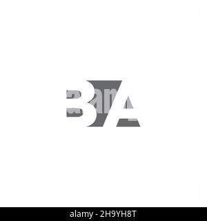 BA Logo monogram with negative space style design template isolated on white background Stock Vector